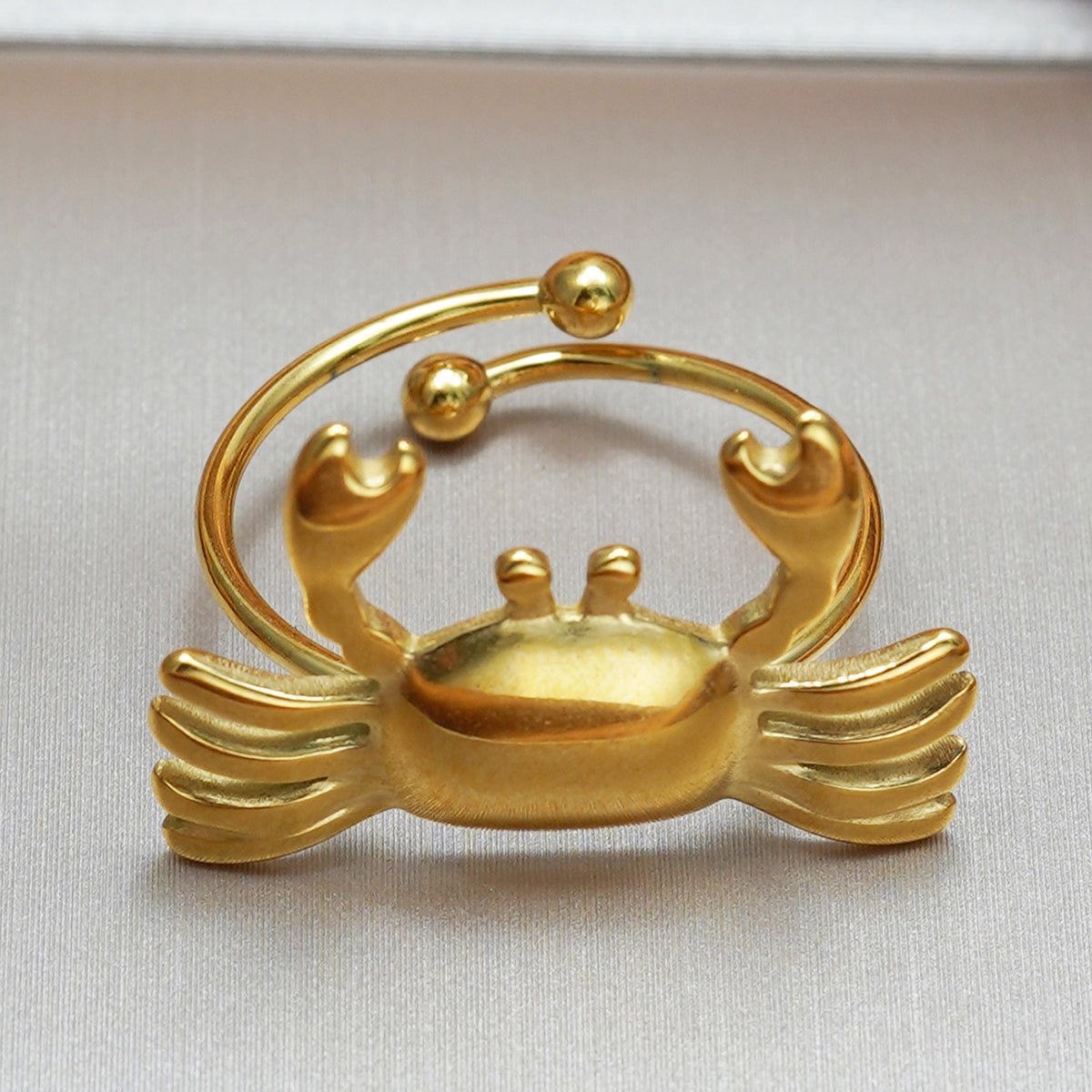 Sculptural Crab Statement Ring
