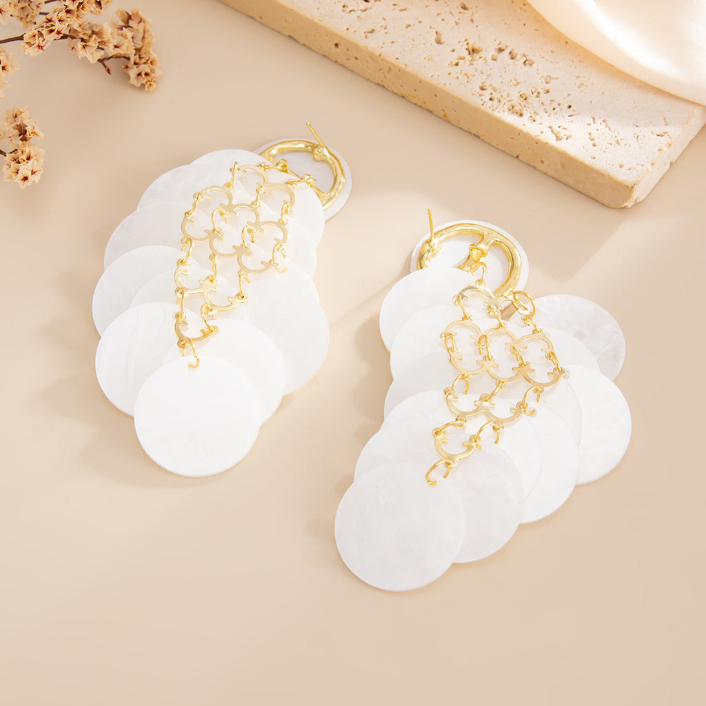 Cascade Disc Statement Earrings