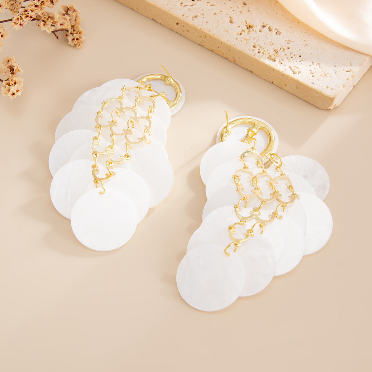 Cascade Disc Statement Earrings