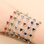 Heart-Accent Chain Bracelet with Elegant Linked Design