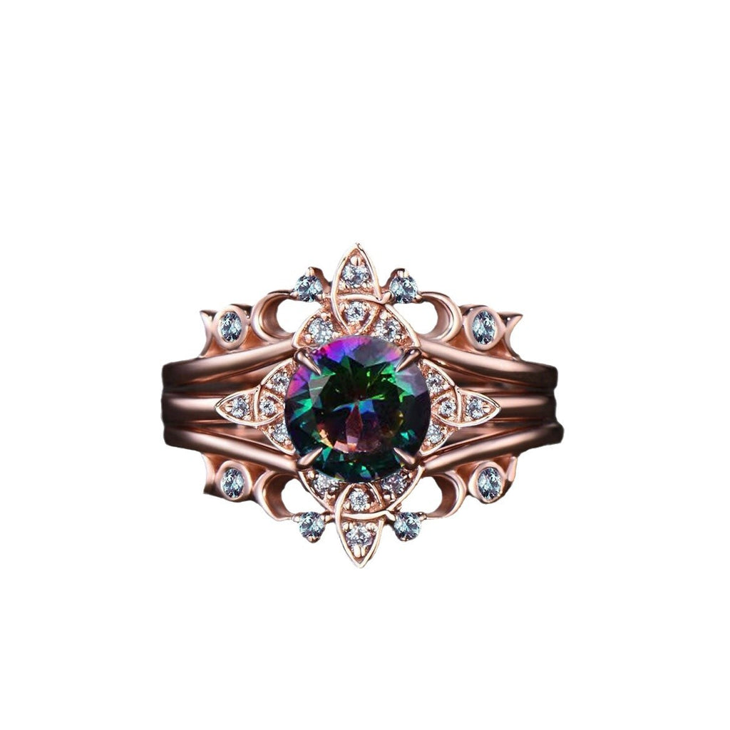 Krystal Crafts Aurora Fire Rainbow Crystal Ring