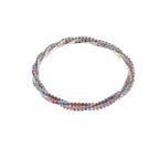 Multi-Row Crystal Stretch Bracelet with Refined Texture