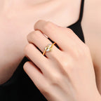 Embrace Hands Ring – Gold & Silver Tone Open Band
