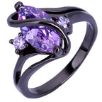 Midnight Orbit Black Rhodium Gemstone Statement Ring