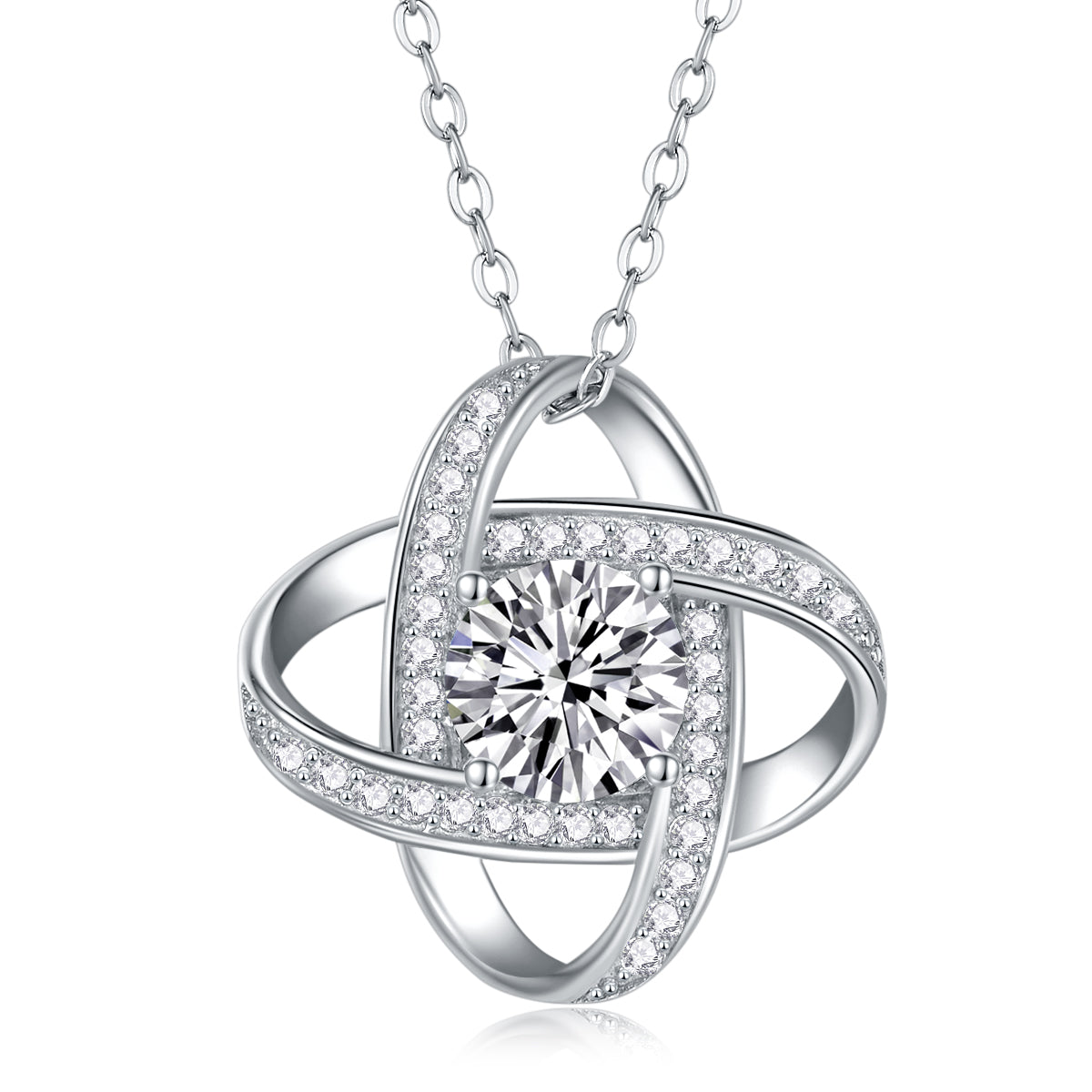 Interlocking Orbit Moissanite Pendant Necklace