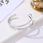 Geometric Open Cuff Bracelet with Modern Sculptural Design