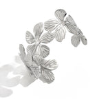 Floral Cuff Bracelet with Sculpted Petal Design