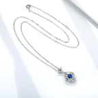 Vintage Blue Sapphire Pendant Necklace