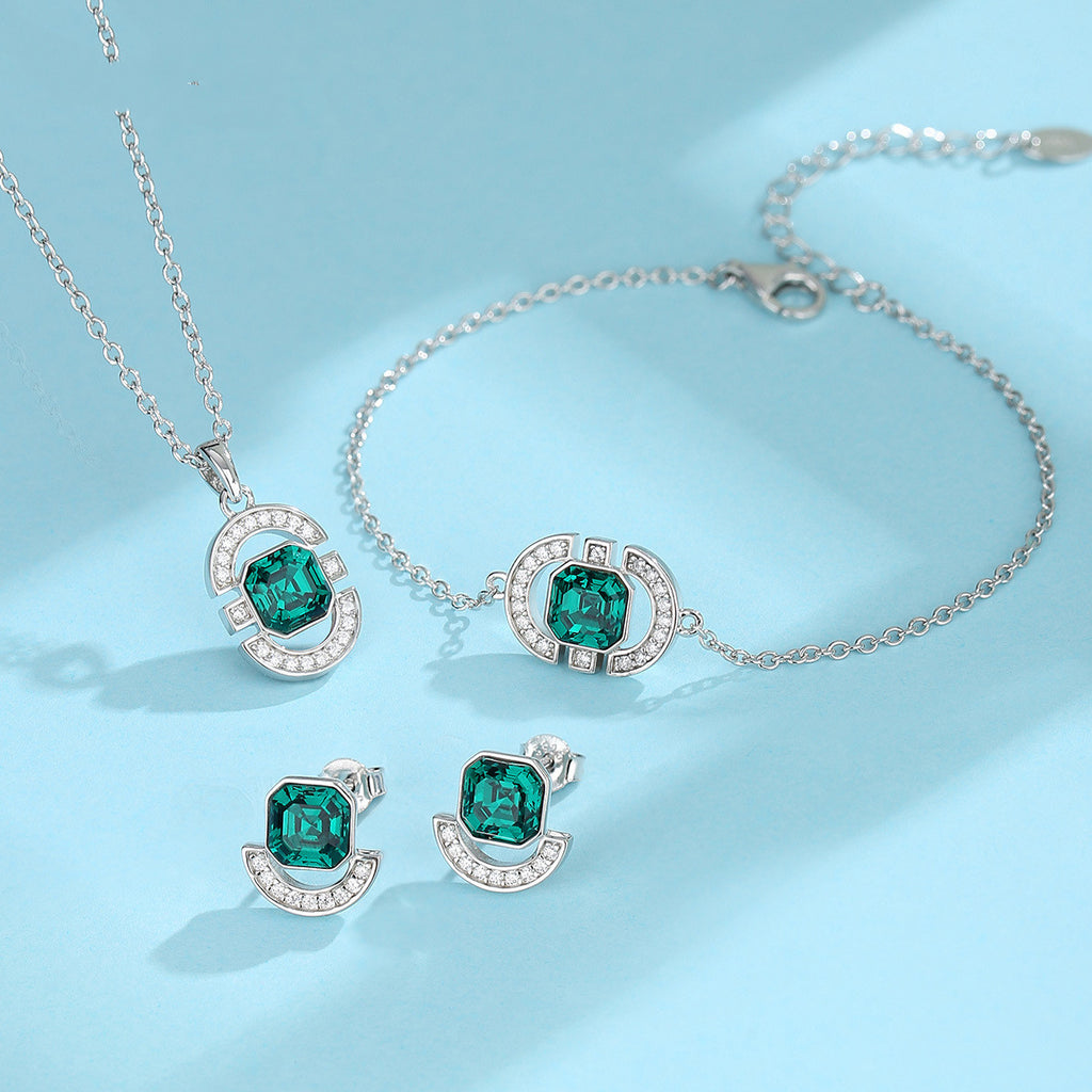 Square Crystal Jewelry Set