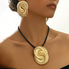 Sculptural Spiral Necklace & Statement Earring Set