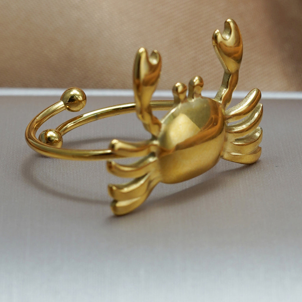 Sculptural Crab Statement Ring