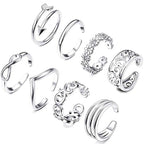 Adjustable Silver Toe Ring Set – Vintage & Minimal Styles