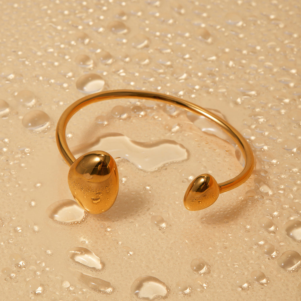 Organic Open Cuff Bracelet with Sculpted End Detail