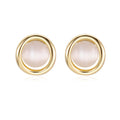 Elegant Gold Circle Stud Earrings