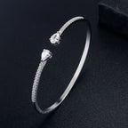 Open Cuff Bracelet with Dual Crystal Ends and Refined Silhouette