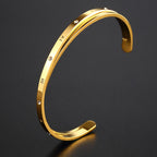 Open Cuff Bracelet with Engraved Numeral Detail
