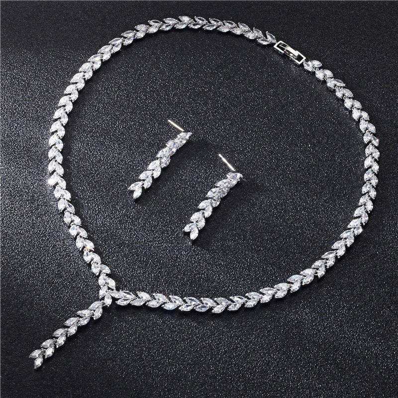 Crystal Leaf Design  Jewelry Set