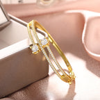 Elegant Dual-Band Bracelet with Refined Crystal Detail