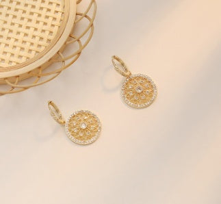Vintage Mandala Crystal Drop Earrings