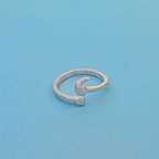 Minimalist Comma Wrap Ring – Adjustable Open Band