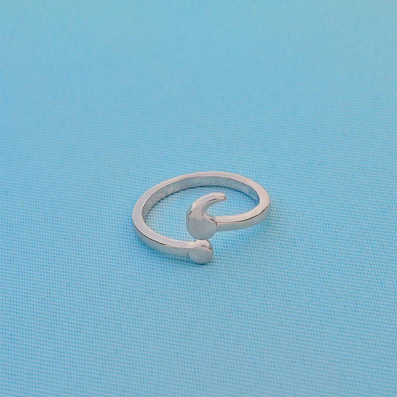 Minimalist Comma Wrap Ring – Adjustable Open Band