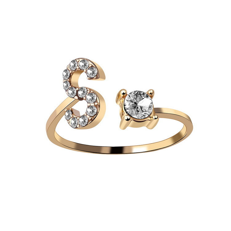 Personalized Diamond Initial Ring