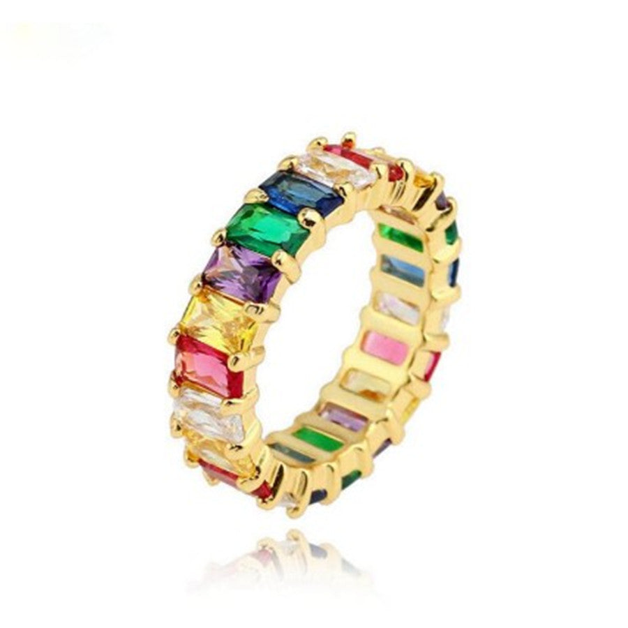 Eternity Band with Multicolor Baguette Crystals