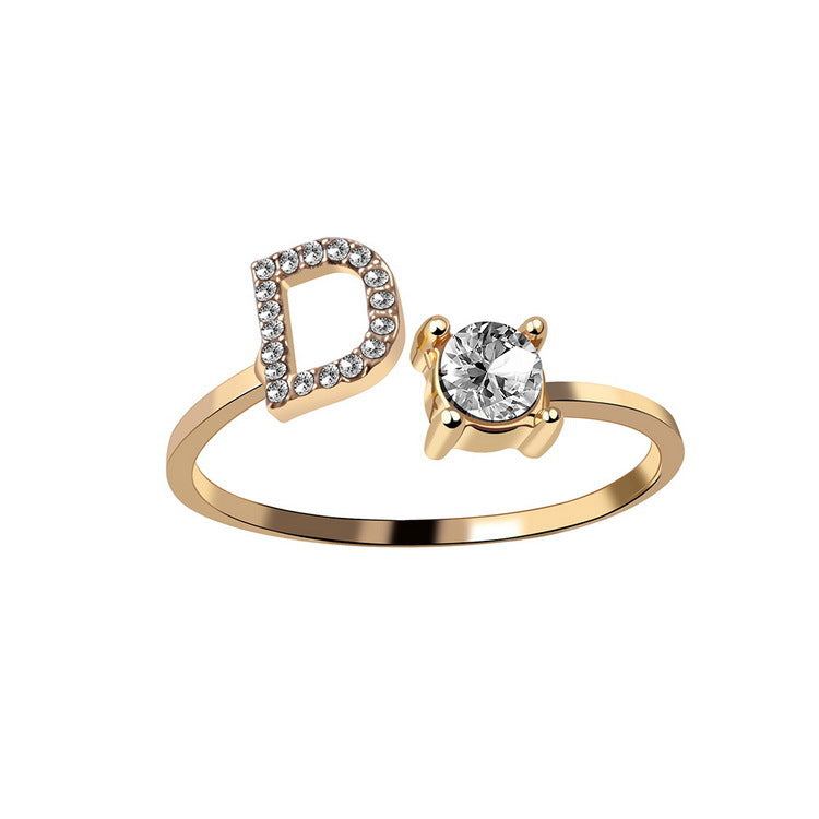 Personalized Diamond Initial Ring