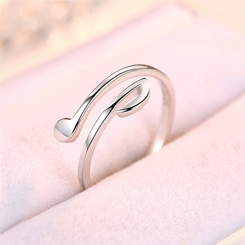 Minimalist Open Wrap Ring – Adjustable Modern Curve Band