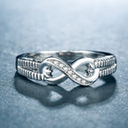 Infinity Knot Pavé Ring in Sterling Silver