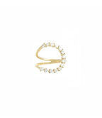 Golden Pearl Wrap Ring – Modern Open Spiral Desig