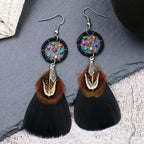 Boho Dreamcatcher Feather Earrings