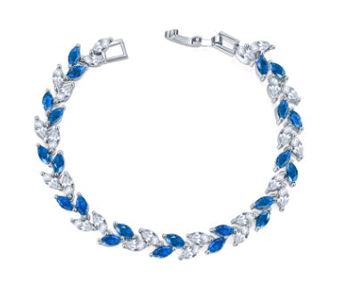 Leaf-Link Bracelet with Flowing Gem Detail