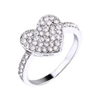 Sparkling Pavé Heart Ring – Romantic Crystal Statement Band