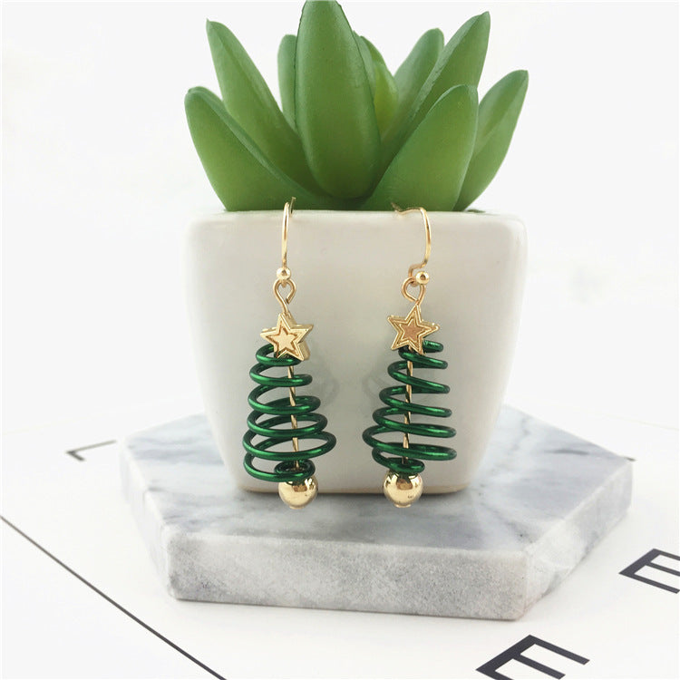 Festive Christmas Tree DIY Earrings with Star & Bell Detail