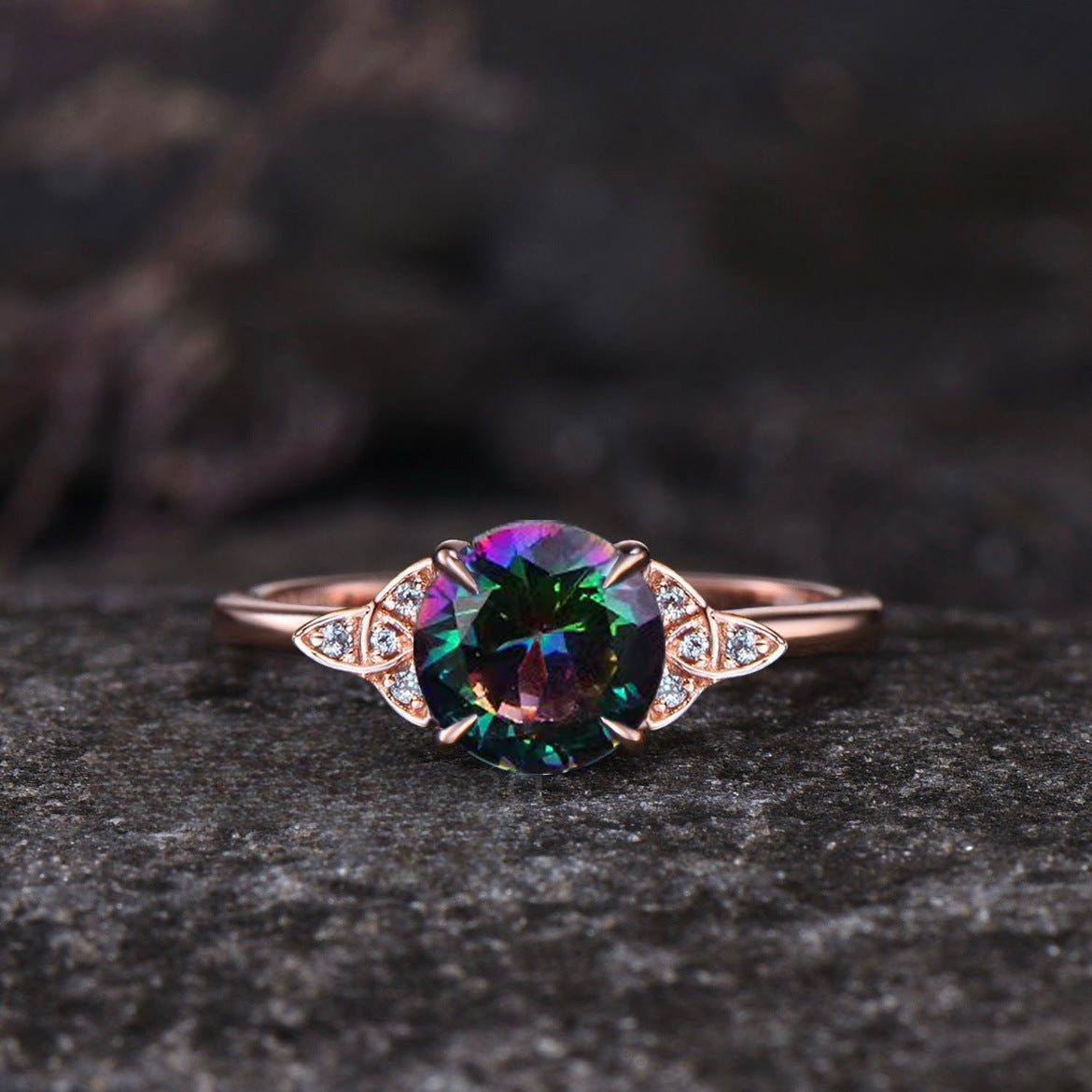 Krystal Crafts Aurora Fire Rainbow Crystal Ring