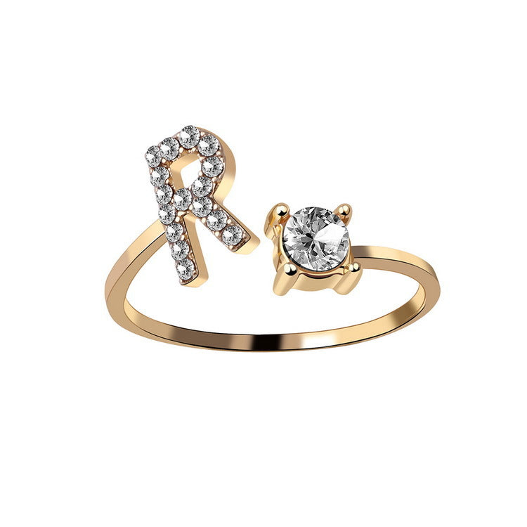Personalized Diamond Initial Ring