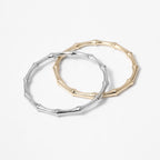 Two-Piece Bracelet Set with Organic Bangle and Chain Design