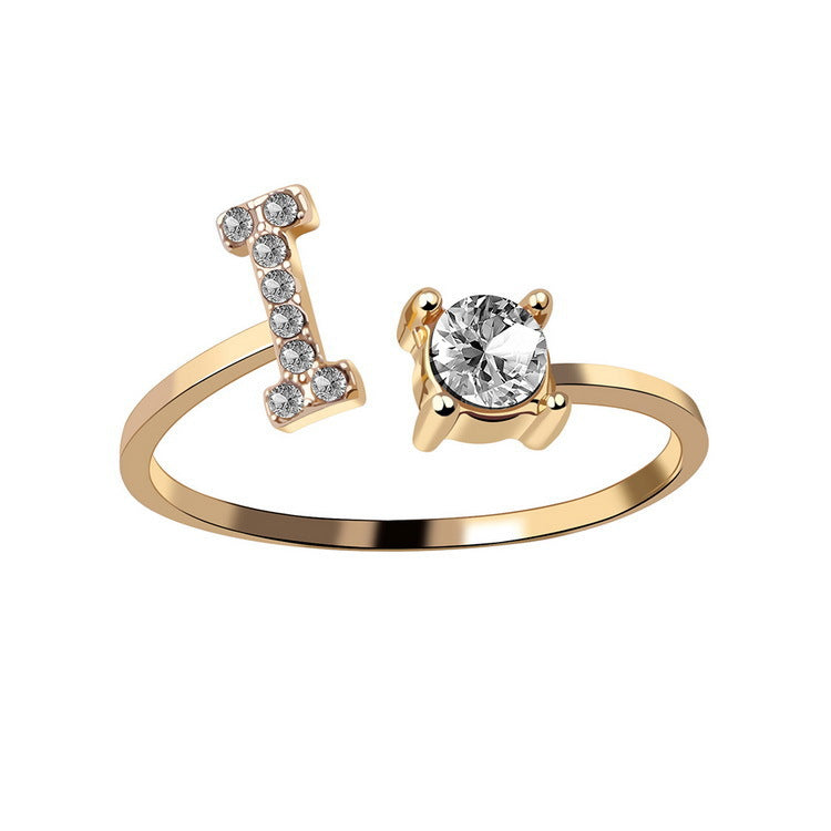 Personalized Diamond Initial Ring