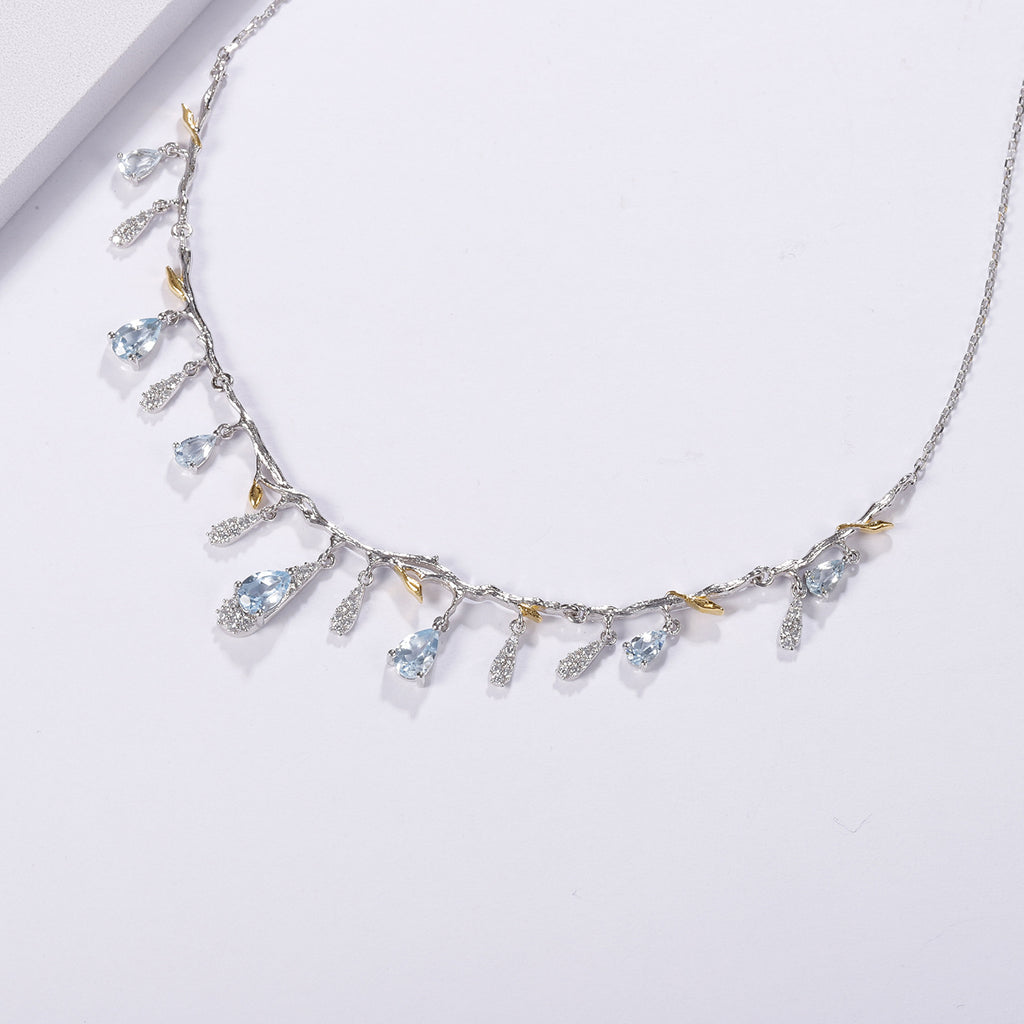 Teardrop Crystal Fringe Necklace