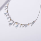 Teardrop Crystal Fringe Necklace