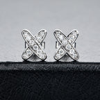 X-Shape Moissanite Stud Earrings