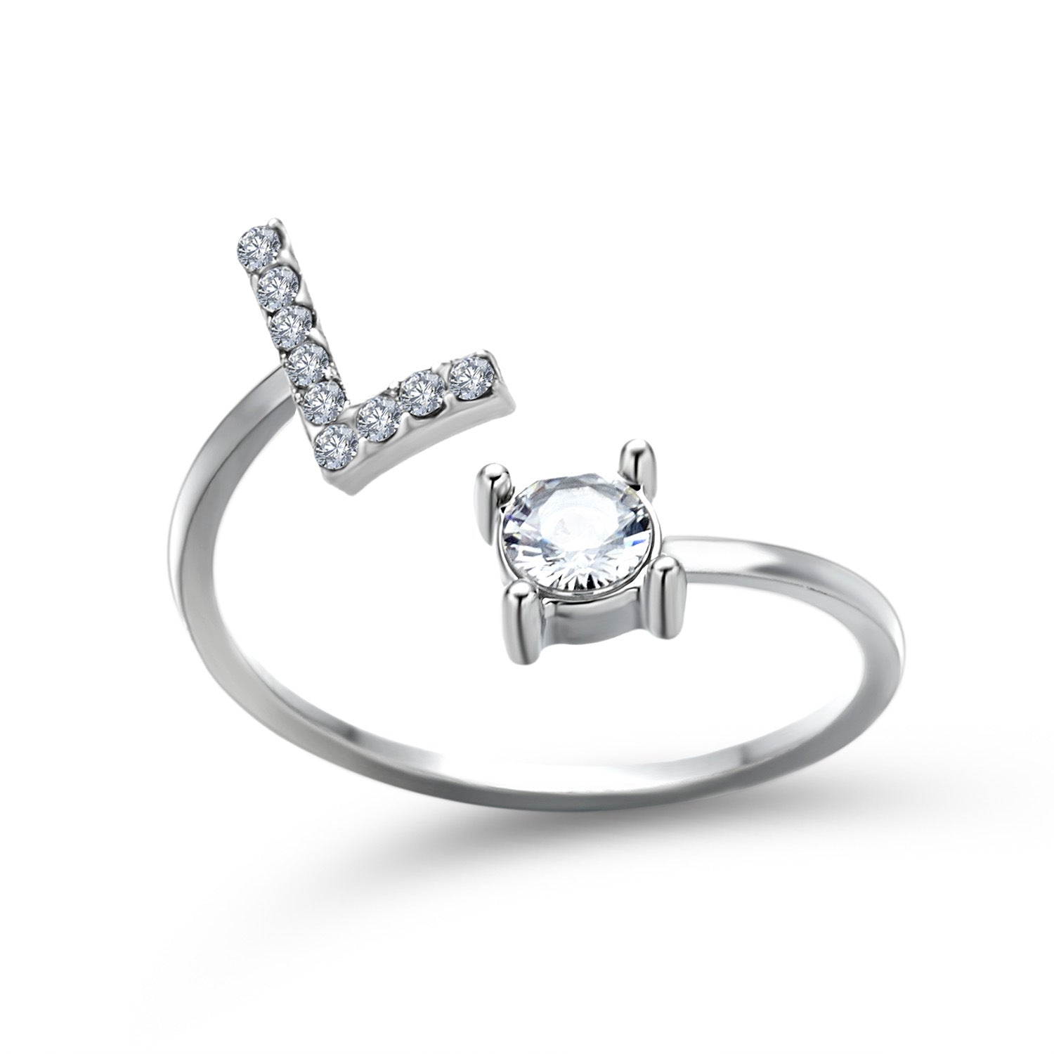 Personalized Diamond Initial Ring