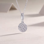 Round Cluster Crystal Pendant Necklace
