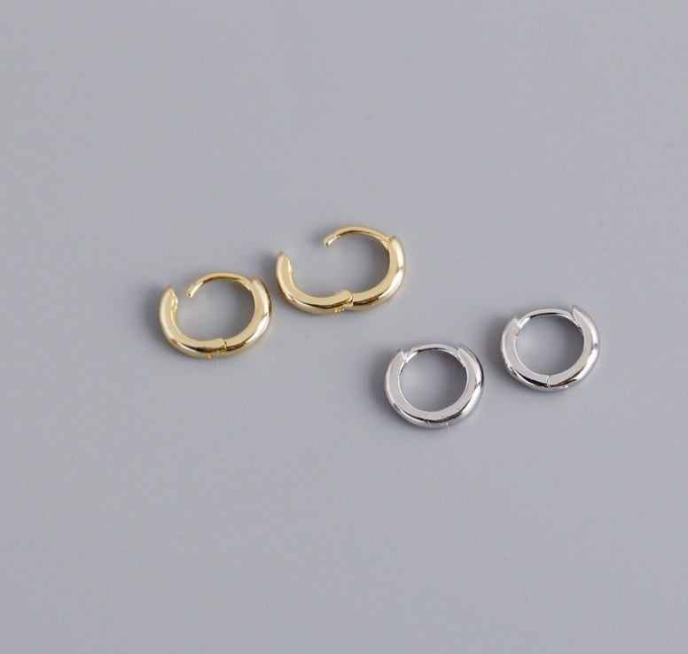 Classic Minimalist Gold Huggie Hoop Earrings
