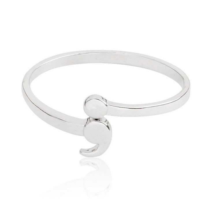 Minimalist Comma Wrap Ring – Adjustable Open Band