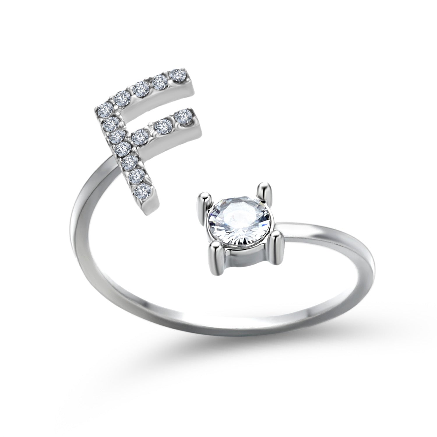 Personalized Diamond Initial Ring