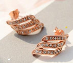 Rose Gold Crystal Curve Earrings