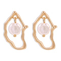 Organic Gold Irregular Pearl Statement Earrings