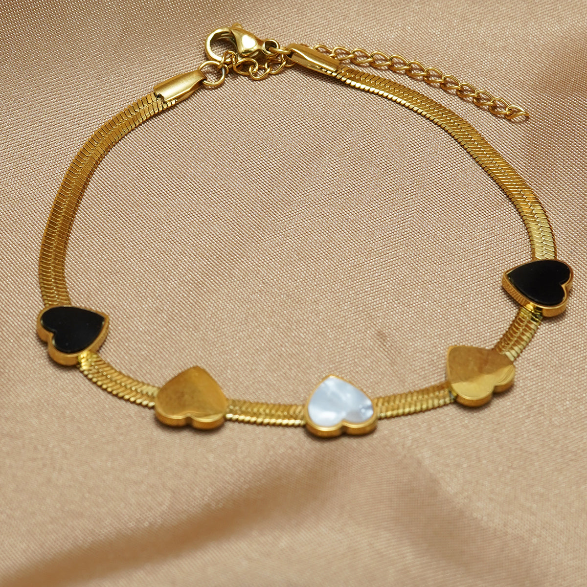 Heart Charm Necklace & Matching Bracelet Set